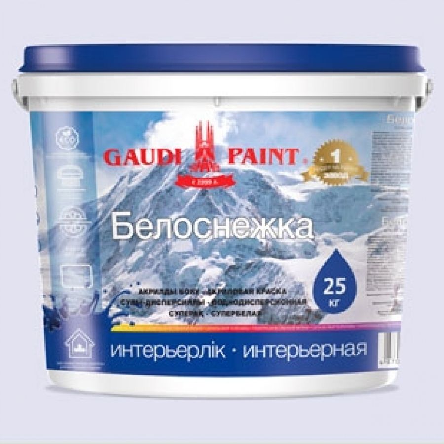 Краска водоэмульсионная GAUDI PAINT Белоснежка, 4 кг., цена - купить в интернет-магазине