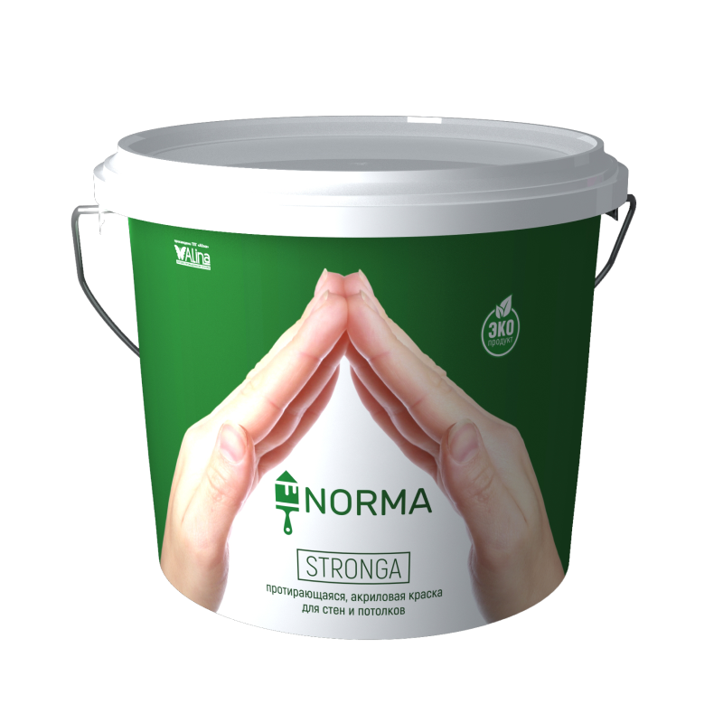 Протирающаяся акриловая краска для стен и потолков NORMA Stronga, 3 кг, цена - купить в интернет-магазине