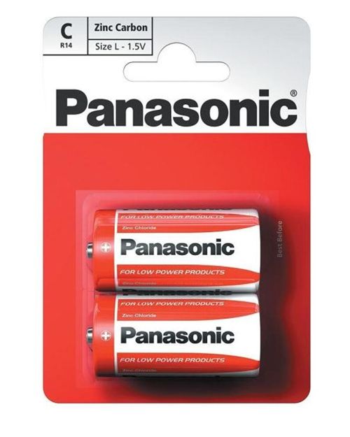 Батарейка солевая PANASONIC Red Zinc С/2B