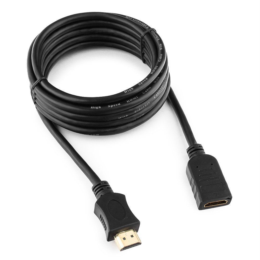 Удлинитель кабеля HDMI Cablexpert CC-HDMI4X-10, 3.0м, v2.0, 19M/19F, черный, позол.разъ, экран, паке в Уральске