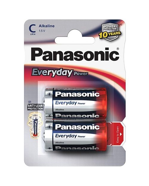 Батарейка щелочная PANASONIC Every Day Power C/2B